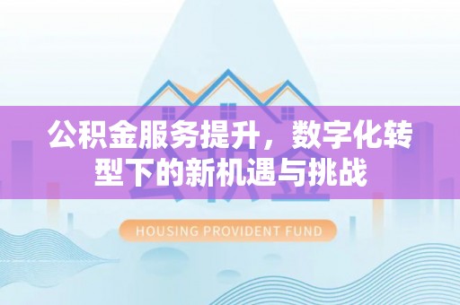 黄大仙公积金服务提升，数字化转型下的新机遇与挑战